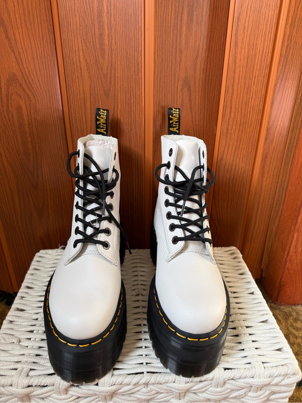Dr. Martens White 1460 Pascal Max Platform Boots